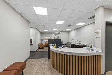 Commercial Real Estate photo taken by Heartland Perspectives Media of the check out desk of a busine