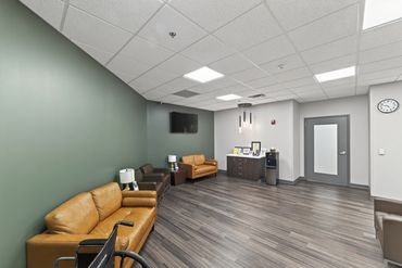 Commercial Real Estate photo taken by Heartland Perspectives Media of the waiting room of a business
