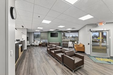 Commercial Real Estate photo taken by Heartland Perspectives Media of the waiting room of a business