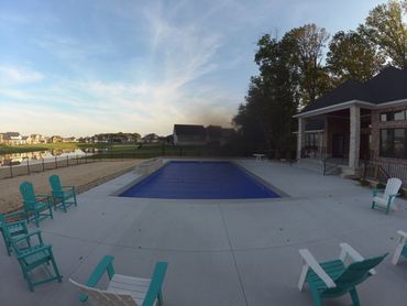 Photo taken by Heartland Perspectives Media of the exterior of a pool renovation in Bargersville, IN