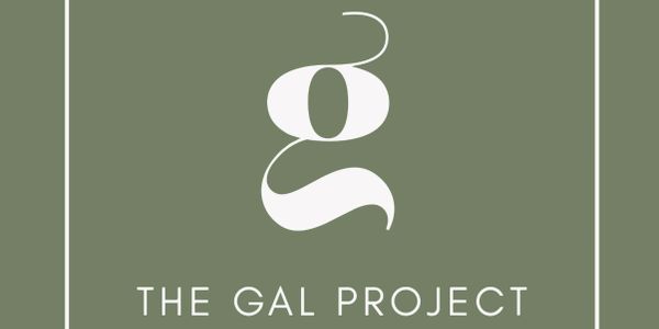 Logo with a stylized 'g' and text 'THE GAL PROJECT' on a muted green background.