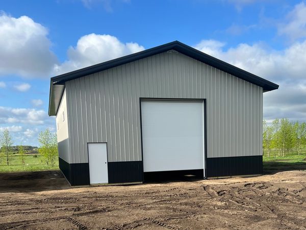Post frame steel building