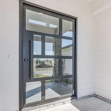 A modern design iron pivot door
