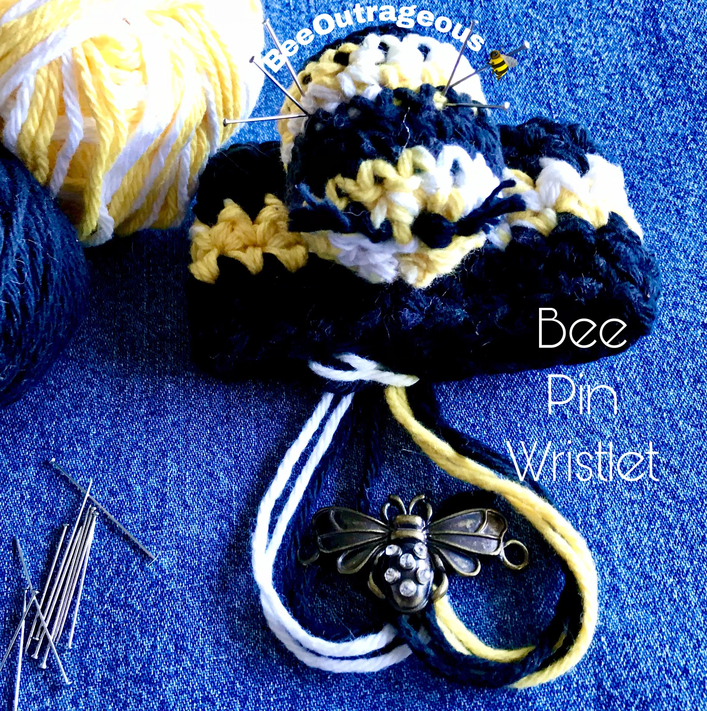 Crocheted Wristlet with a bee shaped trinket