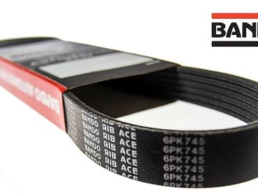 Bando branded ribbed belt with packaging and logo.