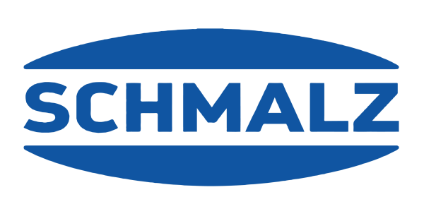 Blue Schmalz logo with bold text inside an oval shape.