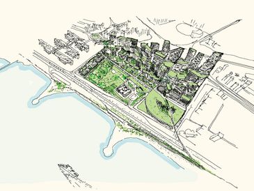 Masterplan feasibility study with concept sketches