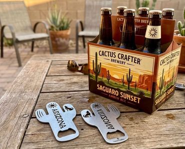 Arizona Stainless Steal Cactus theme Bottle opener