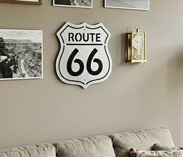stainless steal Route 66 wall art