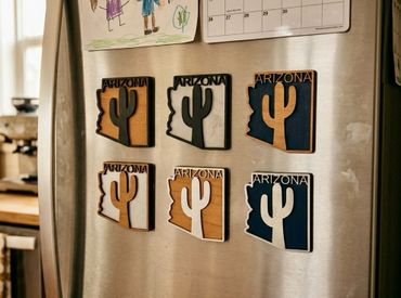 Arizona magnet with stainless steal AZ cut outs