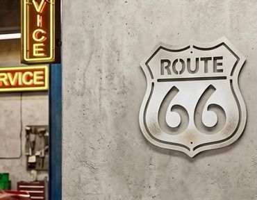 Large Route 66 stainless steal sign
