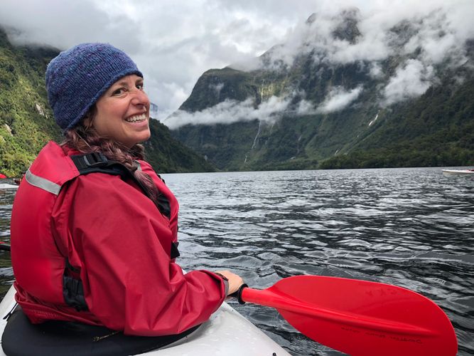 Alexa kayaking in New Zealand