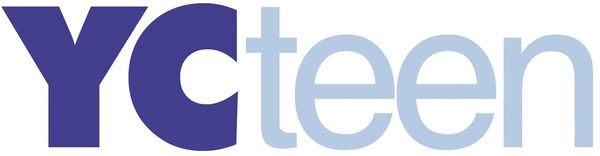 YC teen Logo, YC capital and teen lowercase dark & light blue.