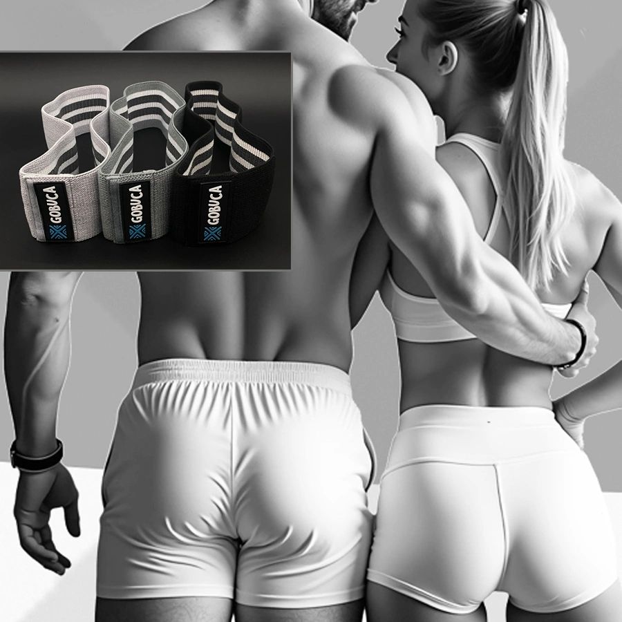 Image of fit man and lady displaying their developed glutes from using Gobuca resistance bands