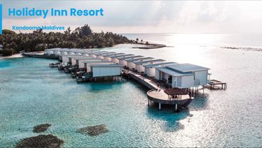 Overwater villas at Holiday Inn Resort, Kandooma Maldives.