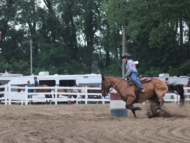 Razz and her favorite event, barrels. Did we mention she is a multiple-time series champion?