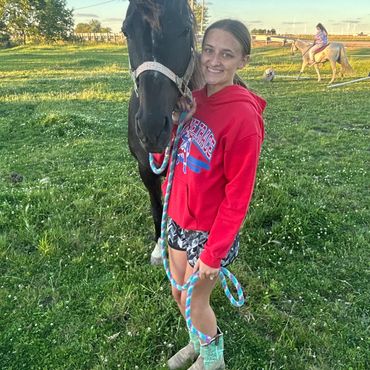Kyla and Axle. Our rehab specialist and client.