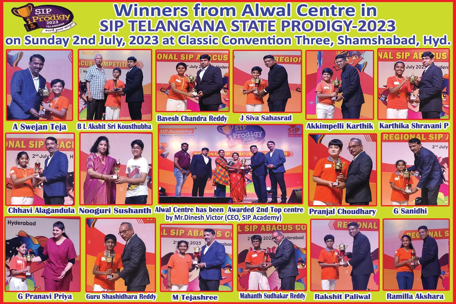State Level Abacus competition winners from Master's Academy