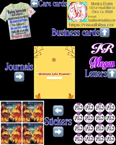 We offer a variety of print options such as, Stickers, Letters, Journals, Business Cards and More.