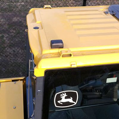 RFID tag on the roof of a piece of equipment.