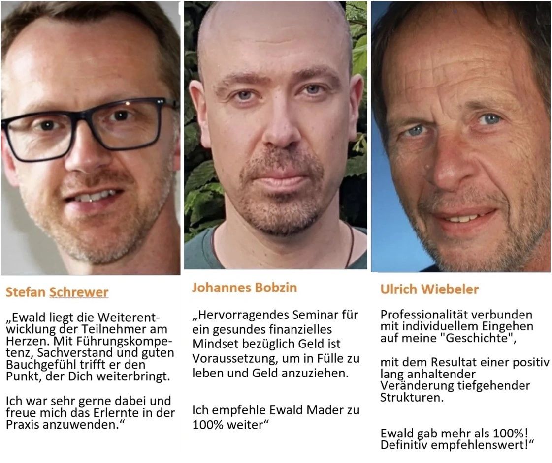 Rezensionen Ewald Mader, Mentaltrainer Berlin mit nlp-techniken gegen negative Glaubenssätze