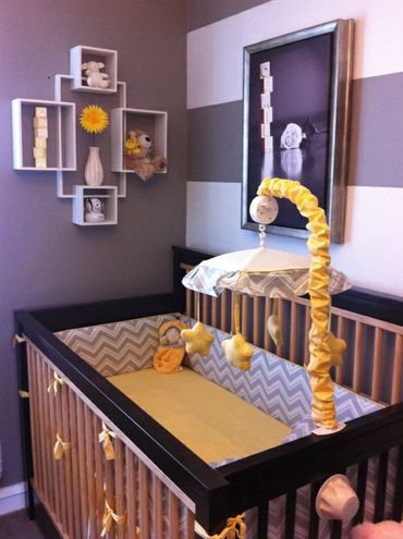 A picture of baby room painted and decorated