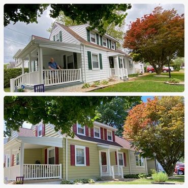 Before and after painting pictures of the house exterior