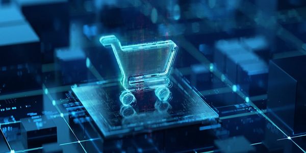 Sales cart symbol representing purchasing, supply-chain logistics, and vendor management systems.