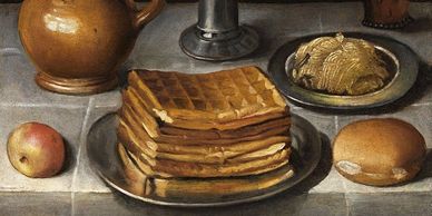 historic painting of waffles