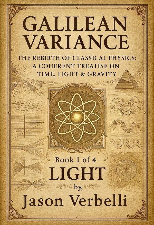 Cover of "Galilean Variance," a classical physics book by Jason Verbelli.