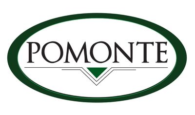 Logo of Pomonte with a green oval and stylish text.