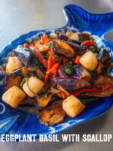 Eggplant Basil with Scallop