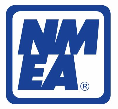 Logo with the letters NMEA in blue inside a blue square border.