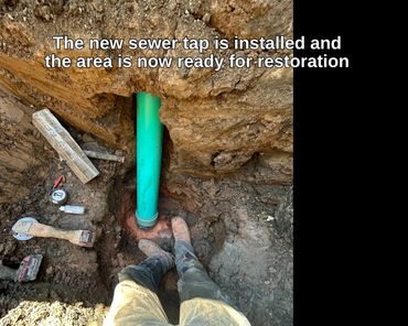 New sewer tap in New Richmond Ohio