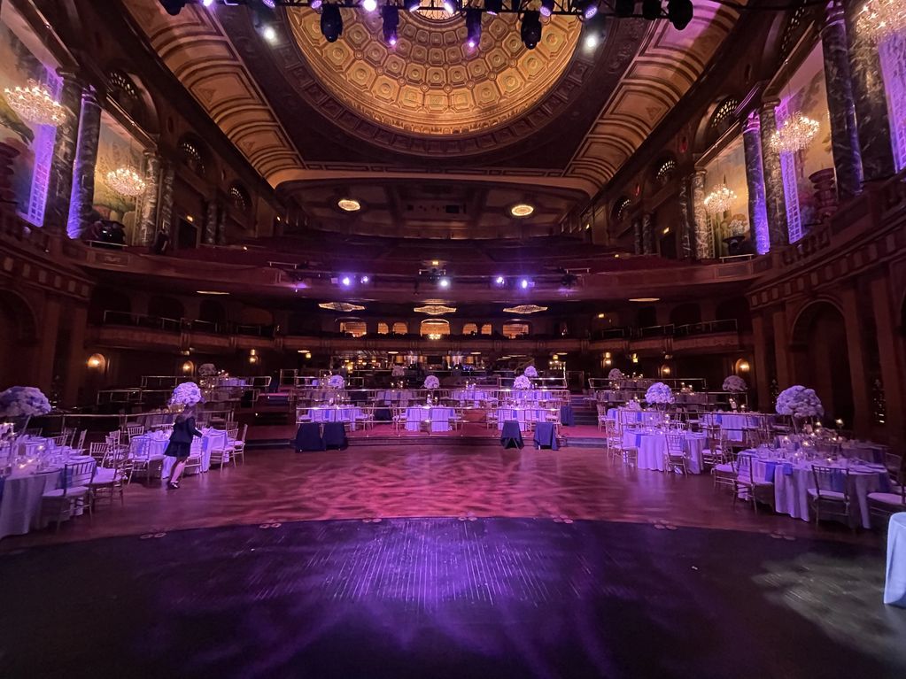 Wedding at the Fillmore. Lighting by Dem Beams.