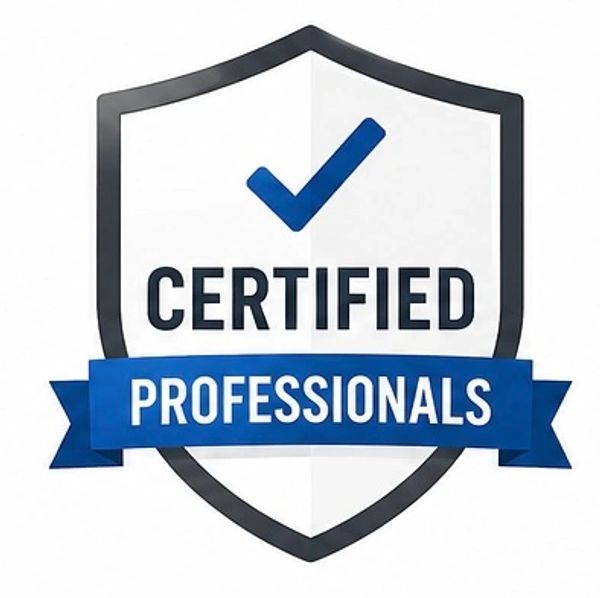 Shield logo with a checkmark and the text 'Certified Professionals.'