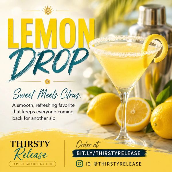 Lemon Drop cocktail with fresh lemons and shaker
