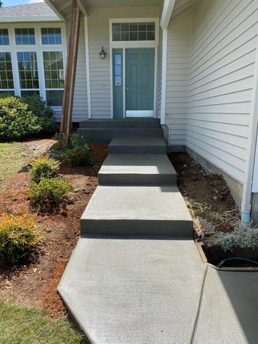 Concrete Pathway and Concrete Stairs to home entryway