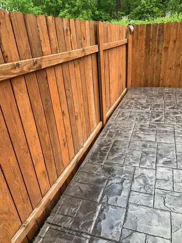 Stamped Concrete Patio and New Backyard Fence