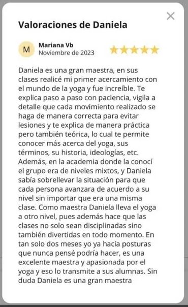 Valoraciones sobre las clases en Dhana Shala