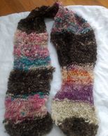 Multi-colored Tunis and Cotswold Hand-knitted Scarf