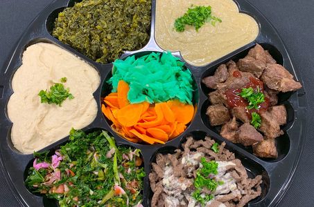 Six compartment party tray you fill it with to meet and for veggies of your choice.