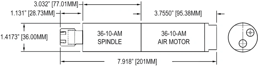 Series 36 Spindle with Air motor attached