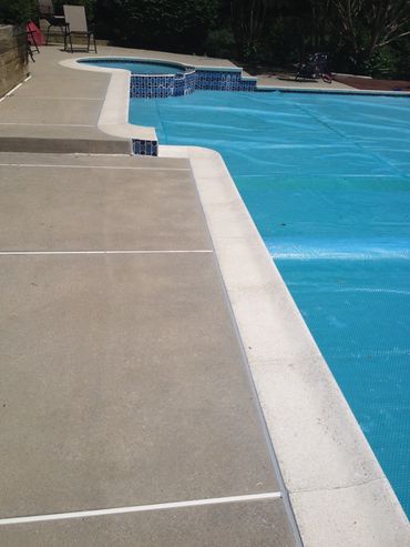 Pool coping caulking.