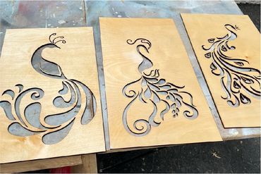 Peacock Laser Cut Door Inserts