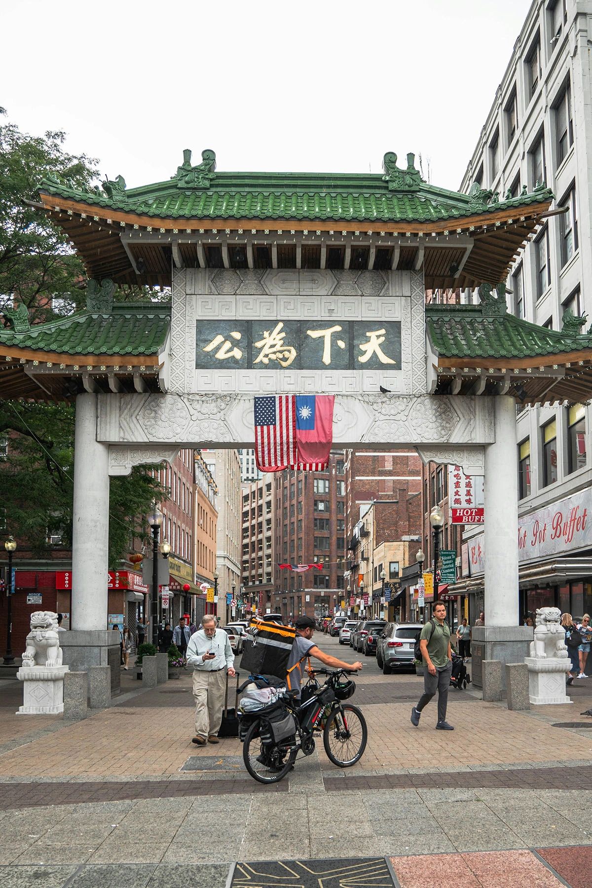 he Chinatown Gate in Boston marks the entrance to one of the largest and oldest Chinatowns in the United States. Located just steps from the Theatre District and Downtown Crossing, this iconic landmark welcomes visitors to a neighborhood full of authentic Asian cuisine, bakeries, markets, and cultural heritage. Don’t miss this colorful and bustling area for a taste of tradition in the heart of the city. he Chinatown Gate in Boston marks the entrance to one of the largest and oldest Chinatowns in the United States. Located just steps from the Theatre District and Downtown Crossing, this iconic landmark welcomes visitors to a neighborhood full of authentic Asian cuisine, bakeries, markets, and cultural heritage. Don’t miss this colorful and bustling area for a taste of tradition in the heart of the city.