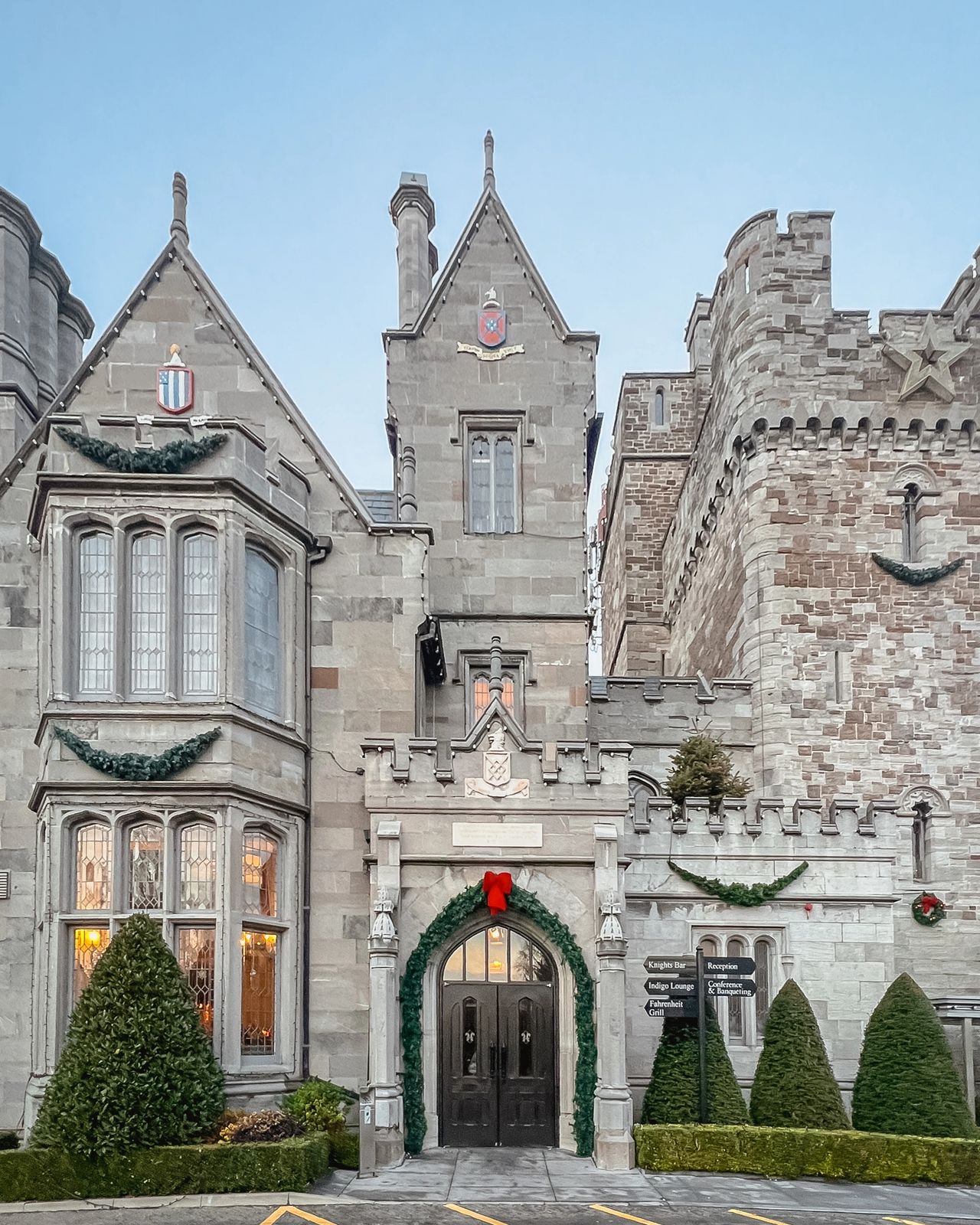 Experience the magic of Clontarf Castle, a beautifully restored medieval castle just minutes from Dublin, Ireland. With its rich history dating back to 1837, stunning stone façade, and festive holiday decor, this unique castle stay offers a blend of old-world charm and modern comfort. Whether you're visiting for a cozy getaway, a historic retreat, or a special event, Clontarf Castle provides an unforgettable experience in one of Ireland’s most iconic castle hotels. Experience the magic of Clontarf Castle, a beautifully restored medieval castle just minutes from Dublin, Ireland. With its rich history dating back to 1837, stunning stone façade, and festive holiday decor, this unique castle stay offers a blend of old-world charm and modern comfort. Whether you're visiting for a cozy getaway, a historic retreat, or a special event, Clontarf Castle provides an unforgettable experience in one of Ireland’s most iconic castle hotels.