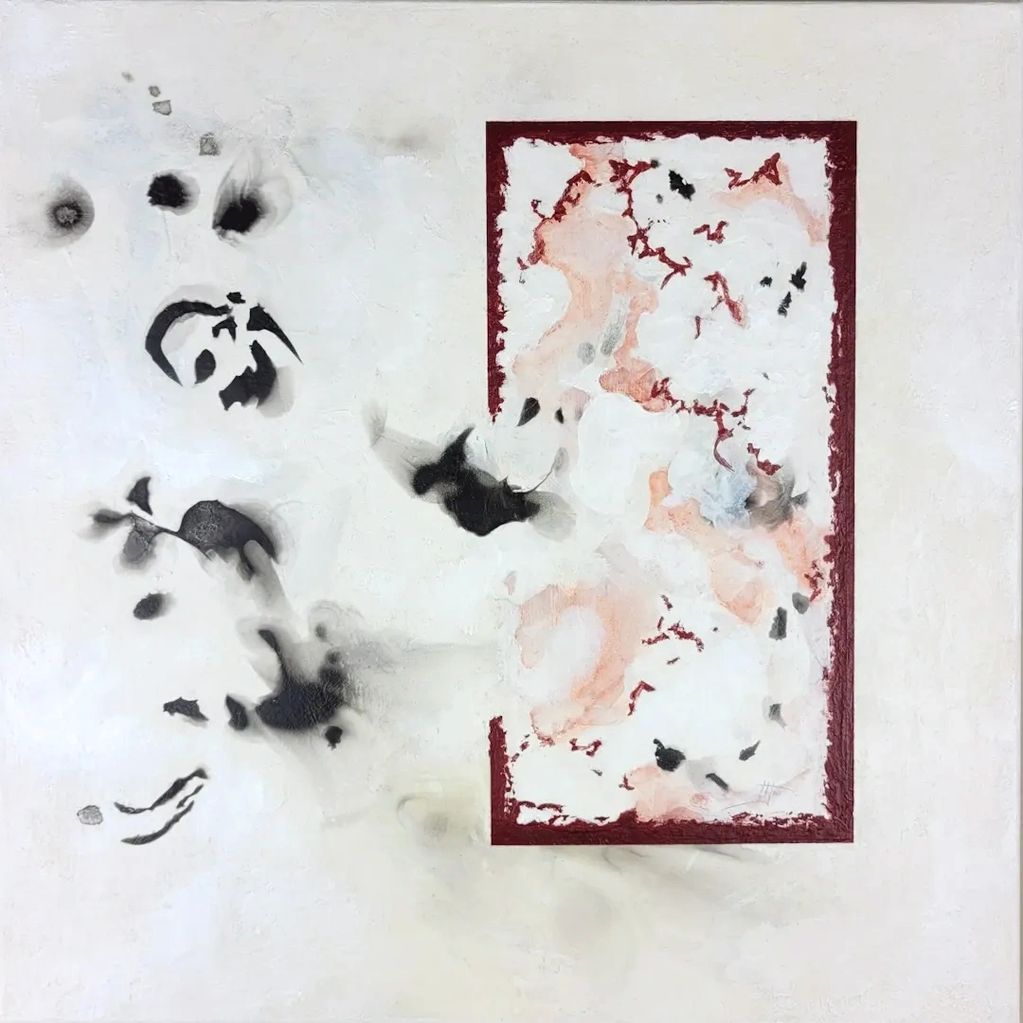 Part Three.
Fumage, chalk pastel and acrylic on canvas
12" x 12" (30.48 cm x 30.48 cm)
2022