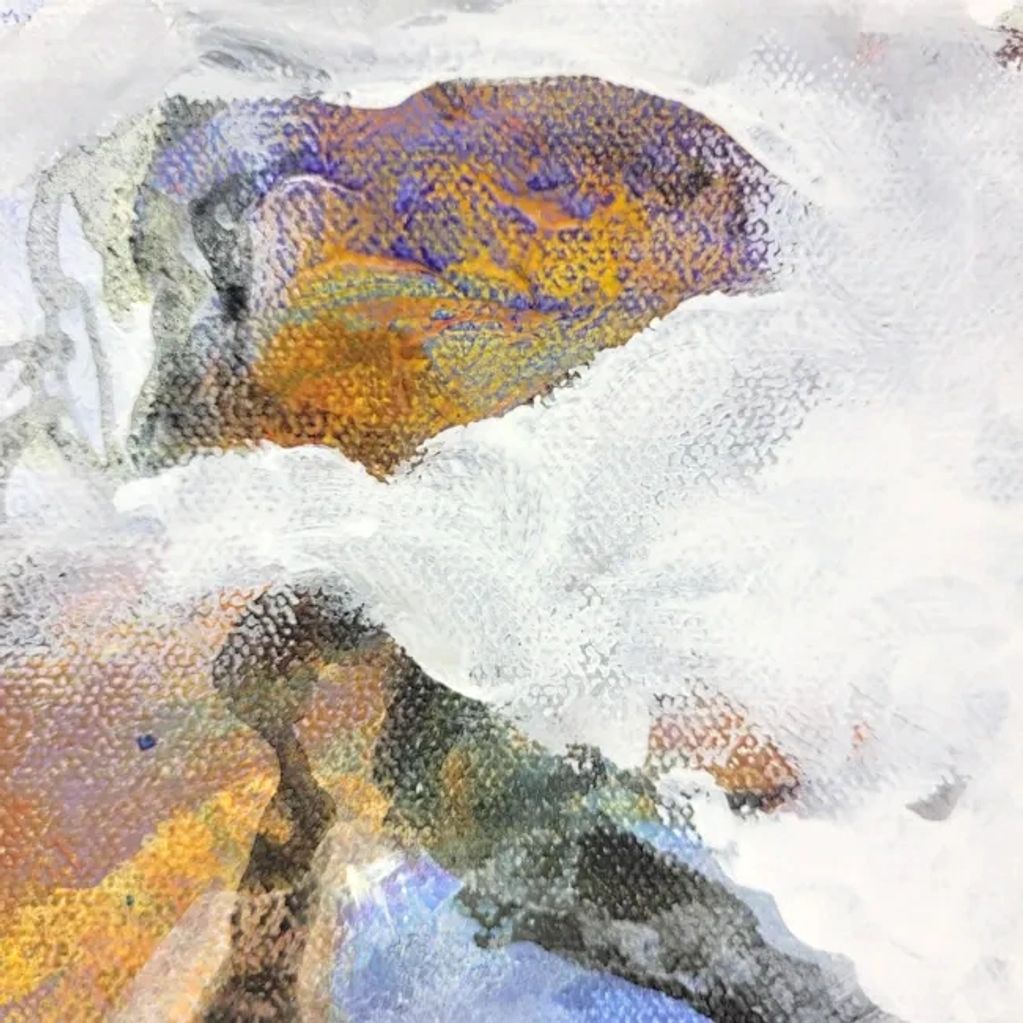 Detail of Abstract Painting
Ethereal
watercolor-like
orange, blue, purple, black, white, red
