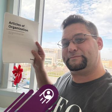 Man holding a piece of paper